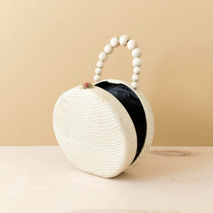 - Oat Round Classic Handbag with Bead Handle - Woven Purse | LIKHA - LIKHÂ