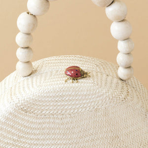 - Oat Round Classic Handbag with Bead Handle - Woven Purse | LIKHA - LIKHÂ