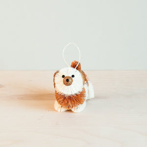Ornaments - Puppy Ornament, Mahogany - Bottle Brush Ornaments | LIKHÂ - LIKHÂ