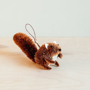 Ornaments - Squirrel Ornament, Mahogany - Bottle Brush Ornaments | LIKHÂ - LIKHÂ