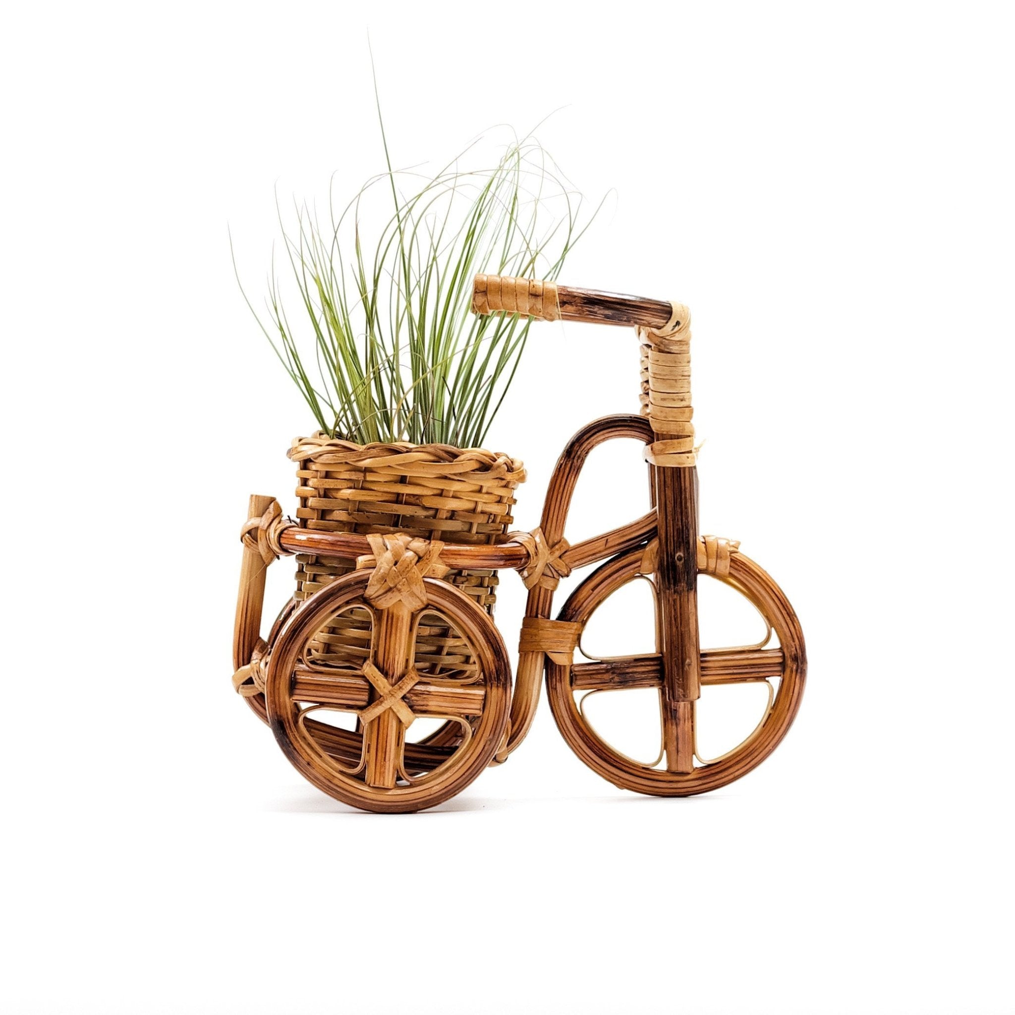 Planters - Bicycle Rattan Planter, medium - Handmade Planters | LIKHÂ - LIKHÂ