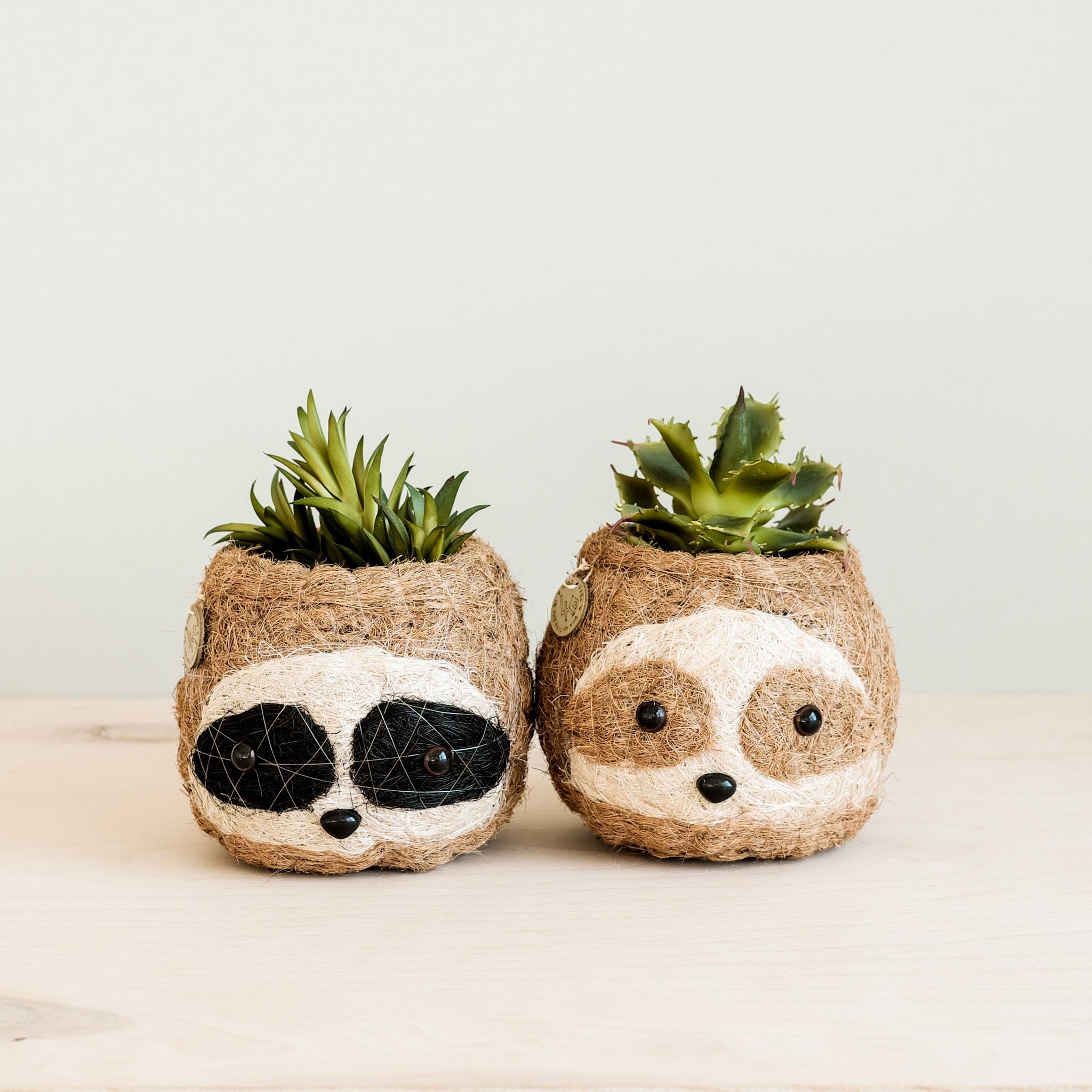 Planters - Three-tone Sloth Coco Coir Planter - Handmade Planters | LIKHÂ - LIKHÂ