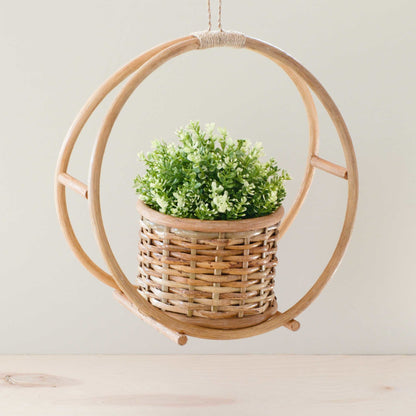 round hanging plant shelf Rattan Round Hanging Planter
