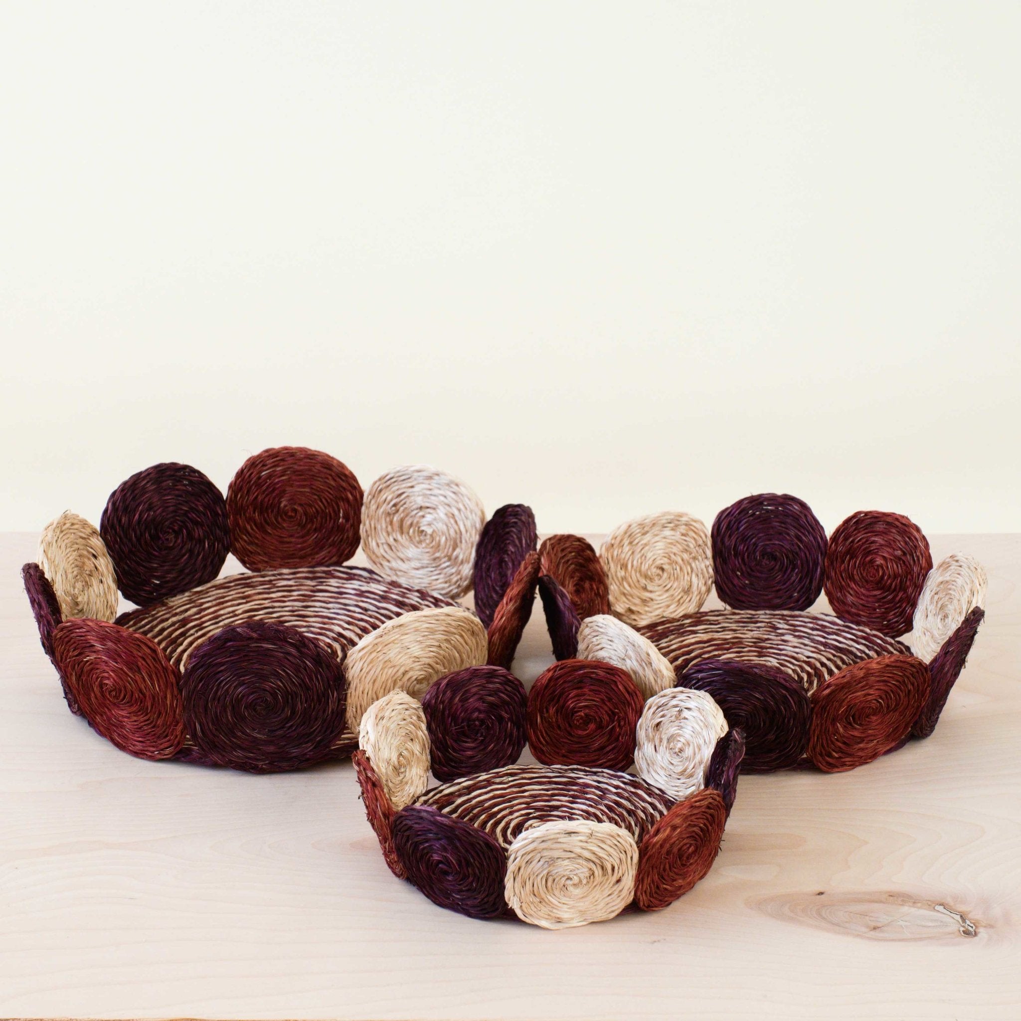 - Rust and Mauve Handwoven Storage Basket - Fruit Basket, set of 3 | LIKHA - LIKHÂ