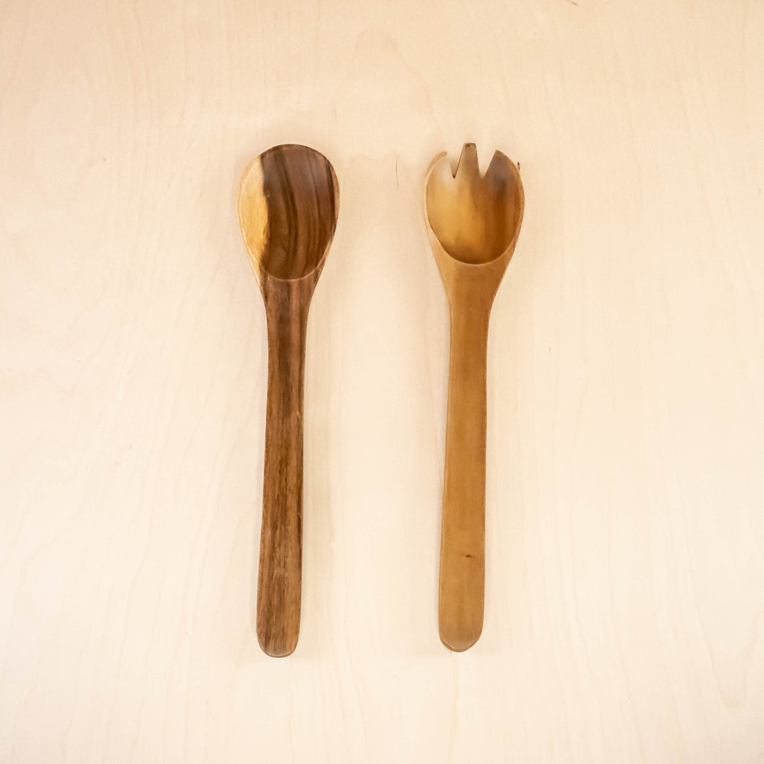 Utensils - Acacia Wooden Utensils - Spoon & Fork, set of 2 | LIKHÂ - LIKHÂ
