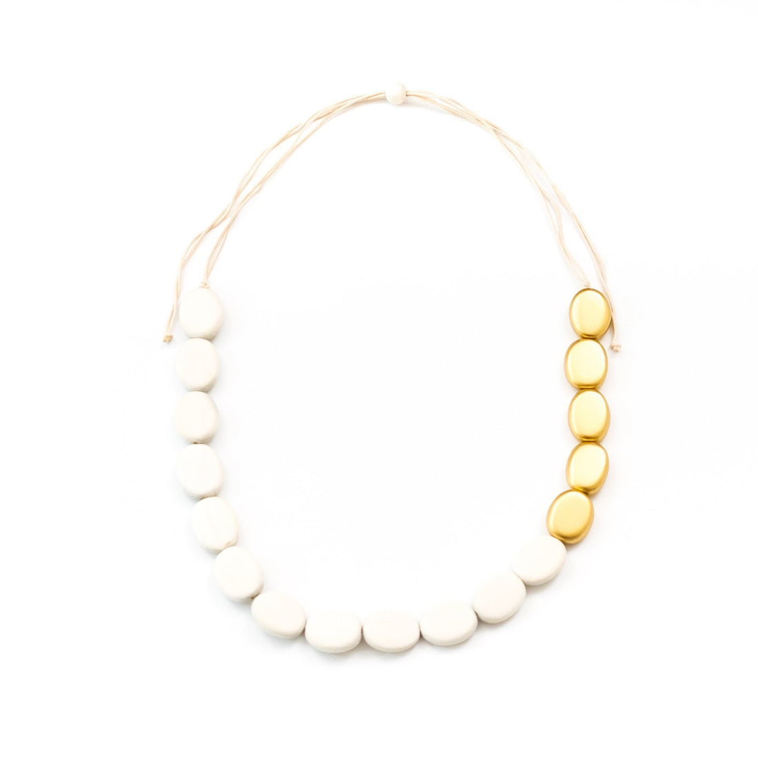 - White Wooden Bead Necklace | LIKHÂ - LIKHÂ